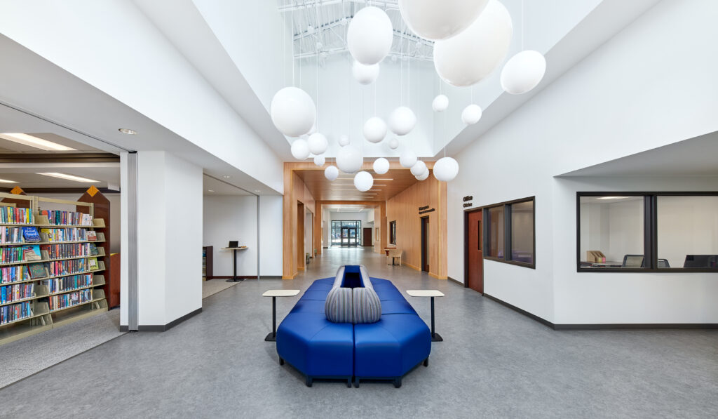 Library atrium looking toward front entrance
