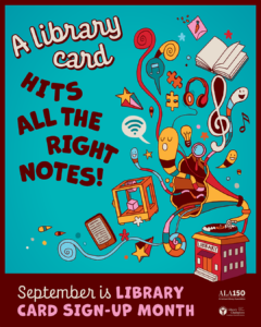 text: a library card hits all the right notes