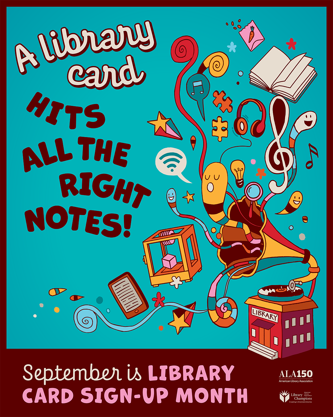 text: a library card hits all the right notes